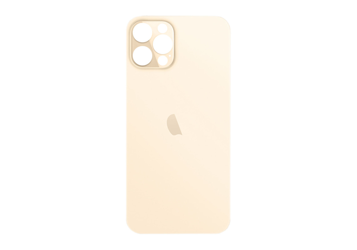 For iPhone 12 Pro Max Backcover Glass - (Big Hole) - Gold