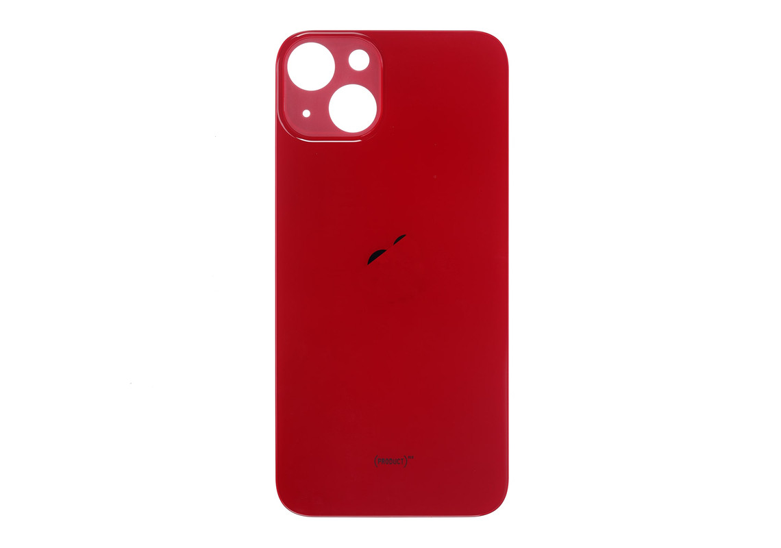 For iPhone 13 Backcover Glass - (Big Hole) - Red